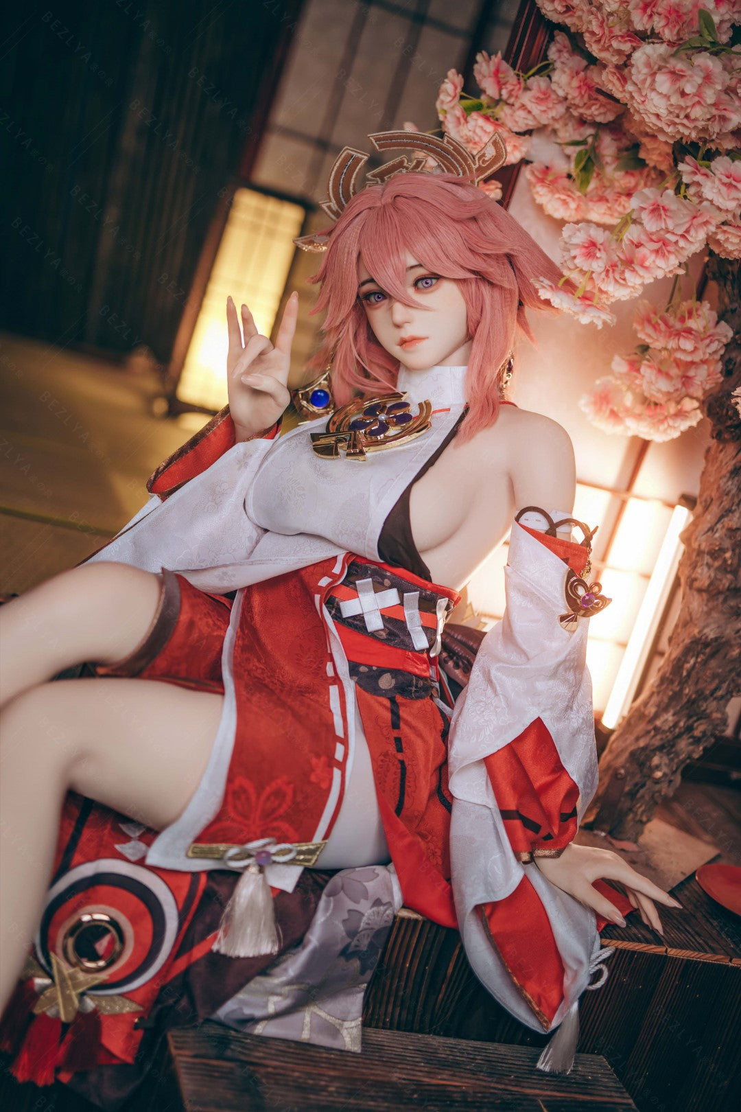 Yae Miko sexdukke (Bezlya Doll 155 cm e-cup 2.2CF silikone)