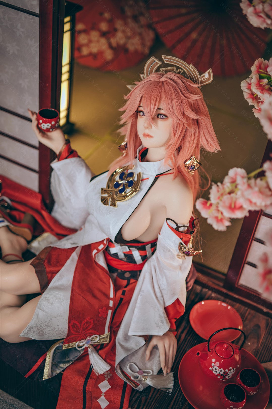 Yae Miko sexdukke (Bezlya Doll 155 cm e-cup 2.2CF silikone)