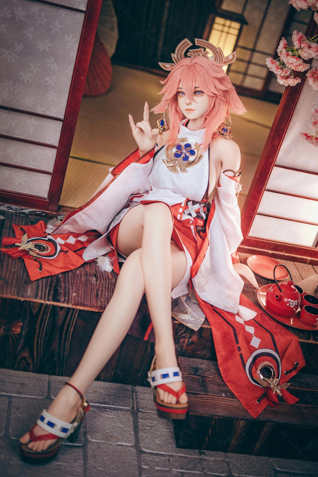 Yae Miko sexdukke (Bezlya Doll 155 cm e-cup 2.2CF silikone)