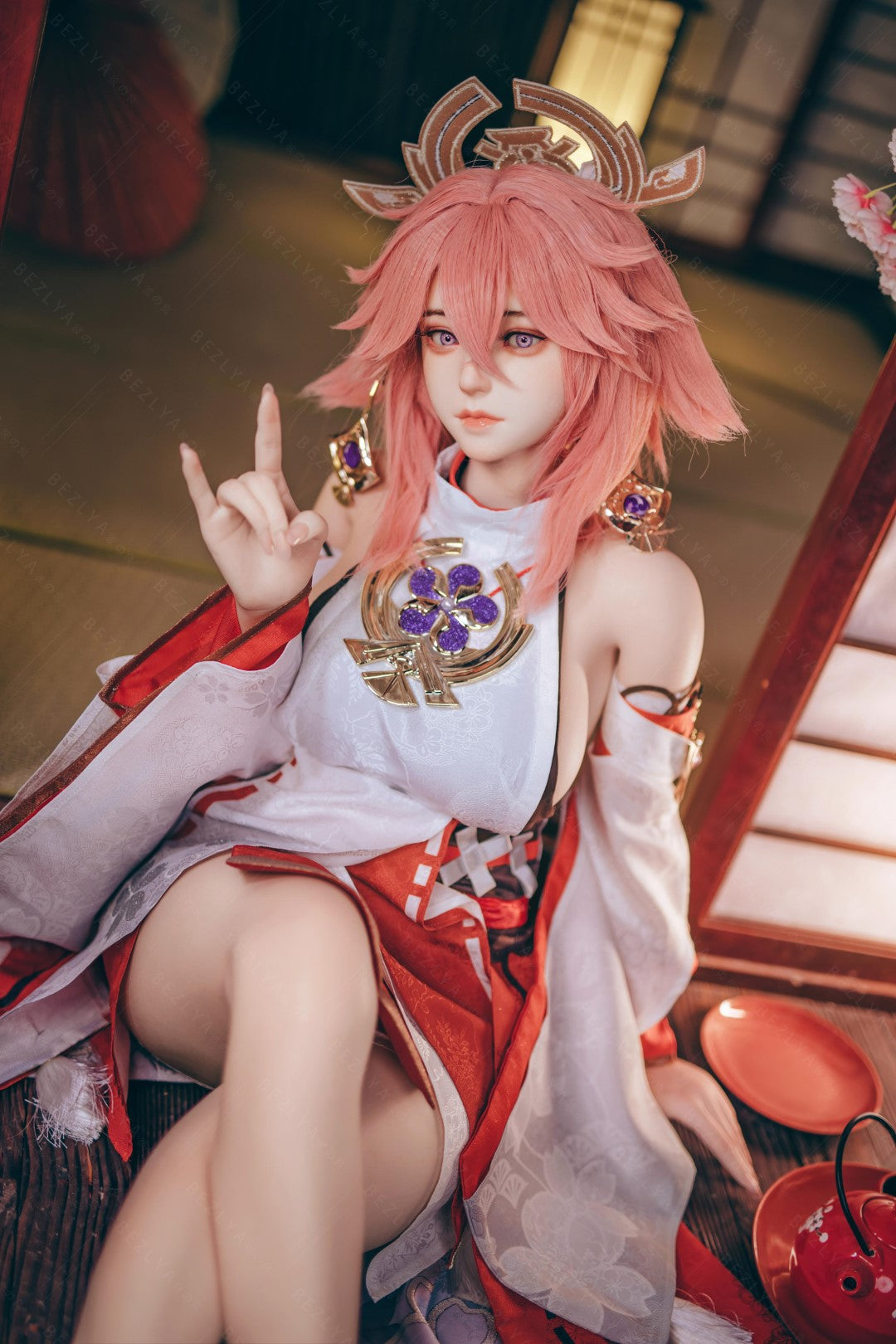 Yae Miko sexdukke (Bezlya Doll 155 cm e-cup 2.2CF silikone)