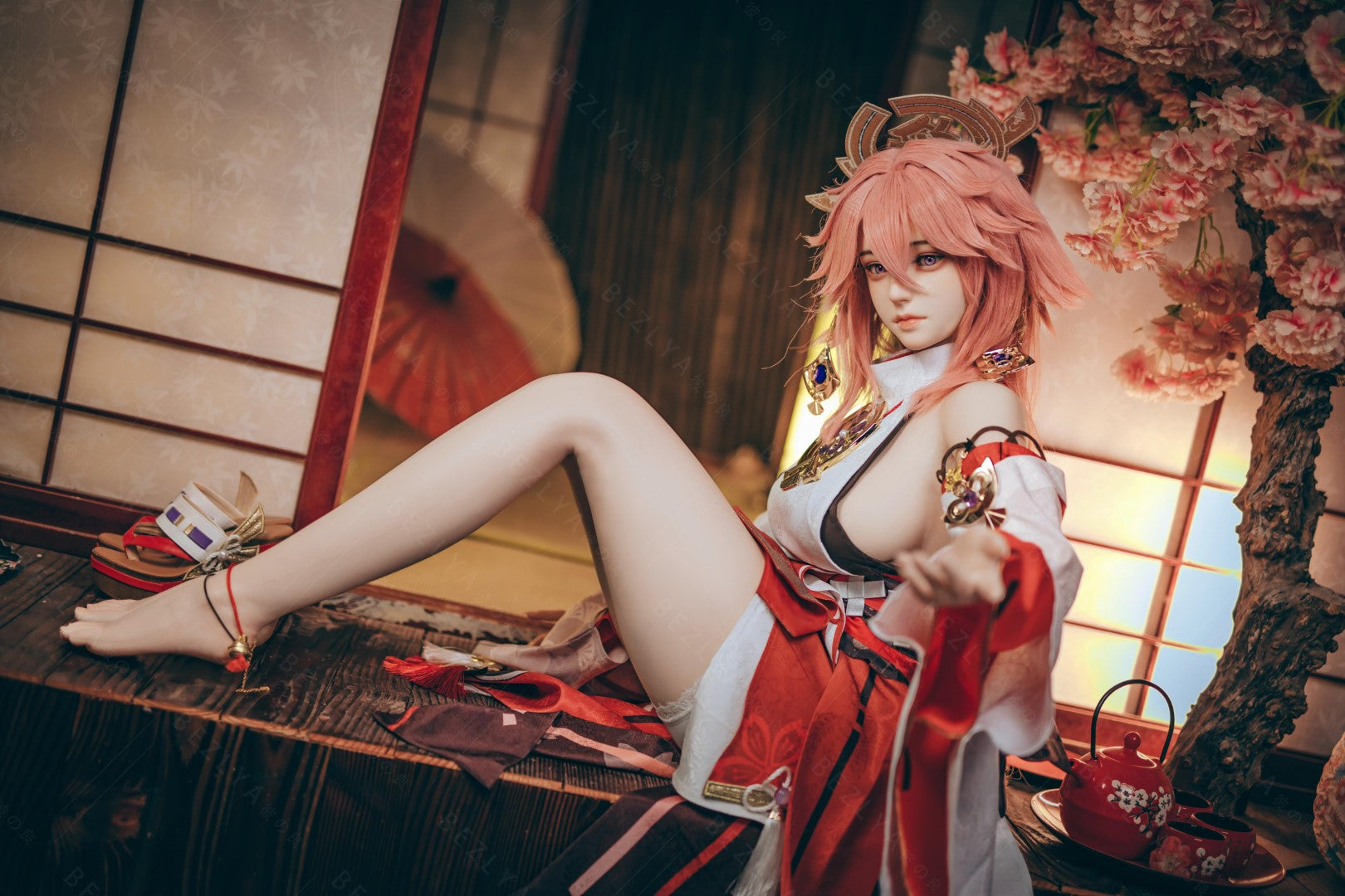 Yae Miko sexdukke (Bezlya Doll 155 cm e-cup 2.2CF silikone)