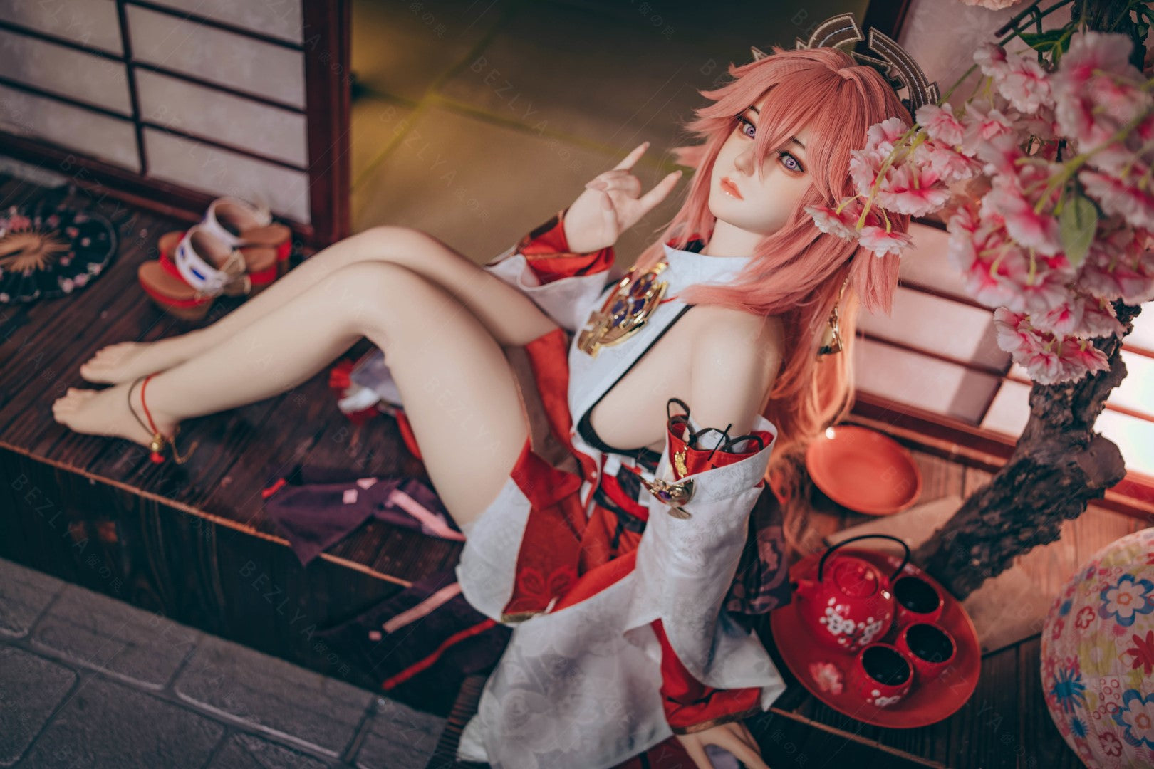 Yae Miko sexdukke (Bezlya Doll 155 cm e-cup 2.2CF silikone)