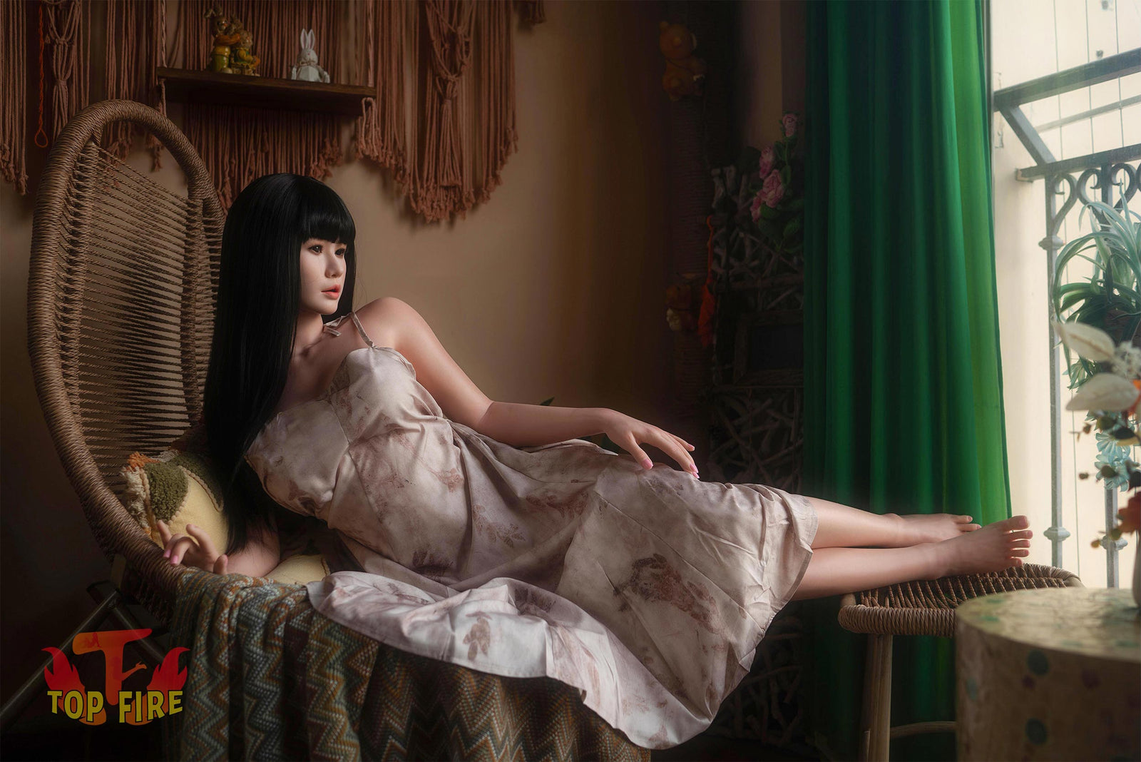 Rose sexdukke (Top Fire Doll 158 cm D-cup T30 silikone)