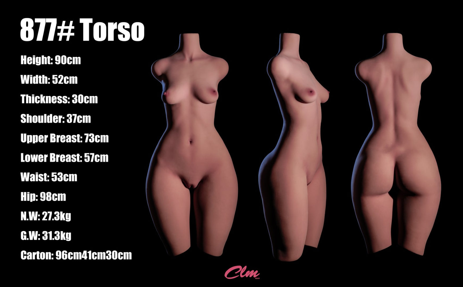 Maslan Torso sexdukke (Climax Doll Classic 90 cm A-cup TPE)