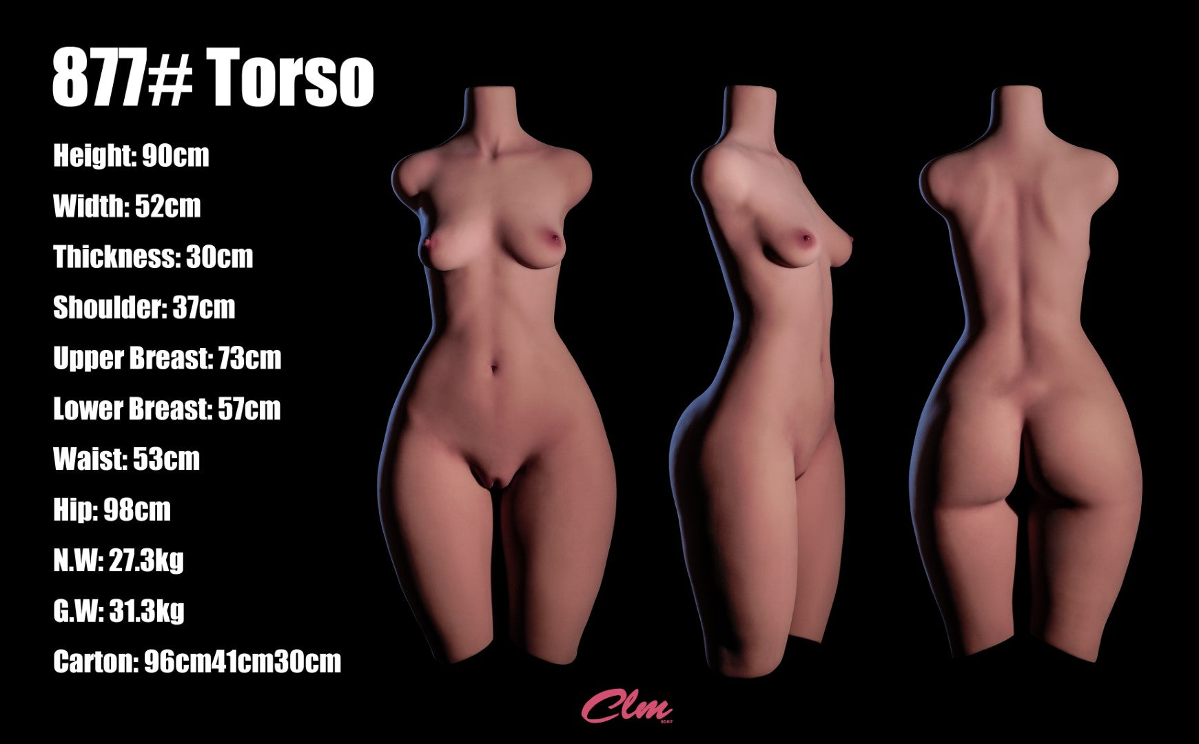 Maslan Torso sexdukke (Climax Doll Classic 90 cm a-cup TPE)