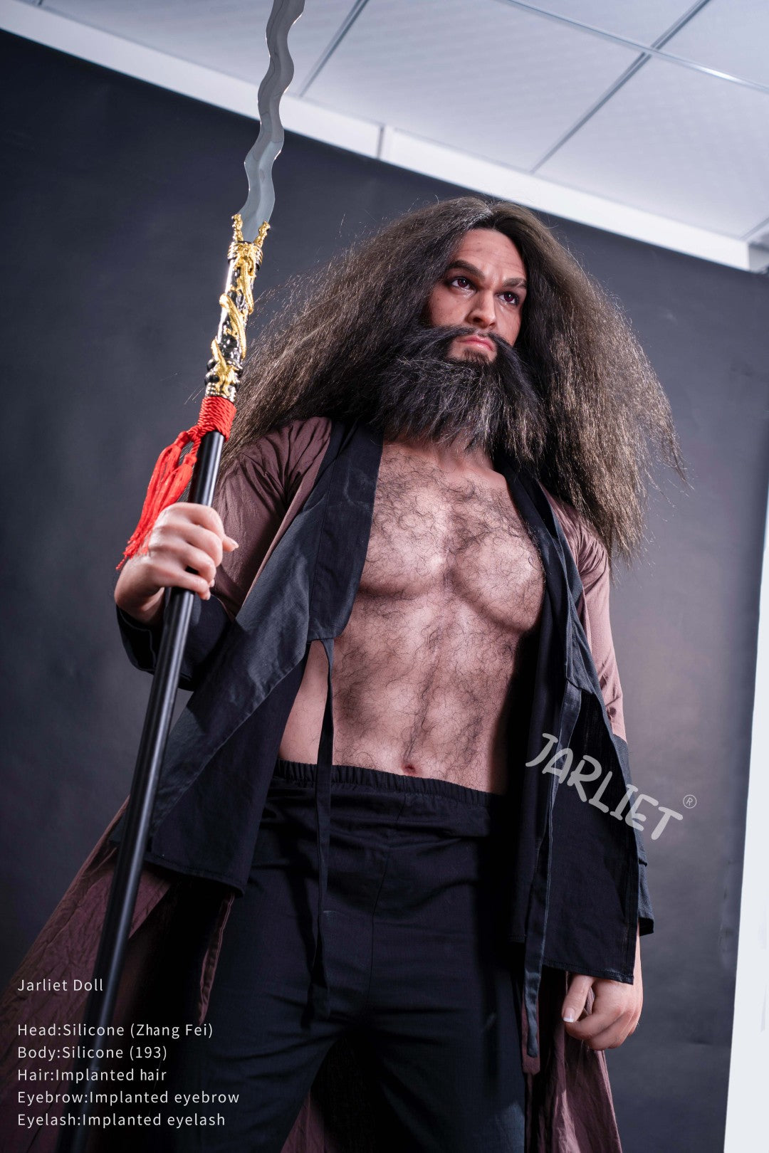 Han sexdukke Zhang Fei fra Jarliet - 193 cm realistisk dukke med muskelkrop