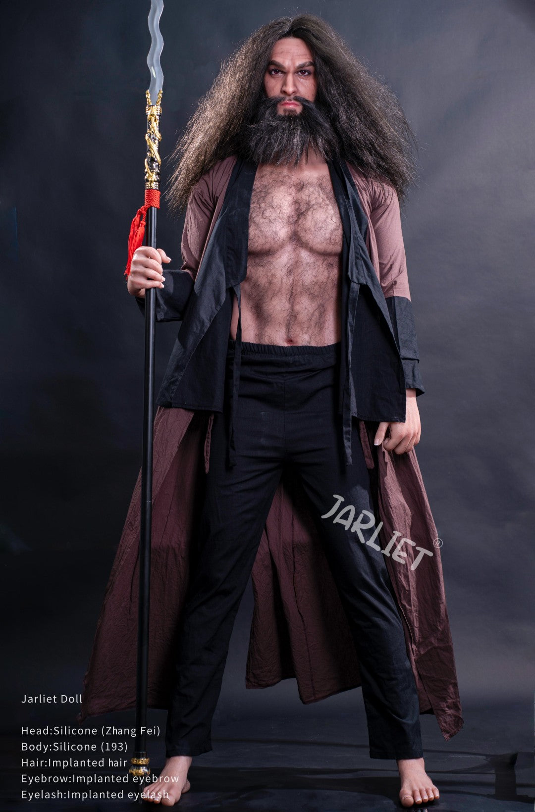 Han sexdukke Zhang Fei fra Jarliet - 193 cm realistisk dukke med muskelkrop