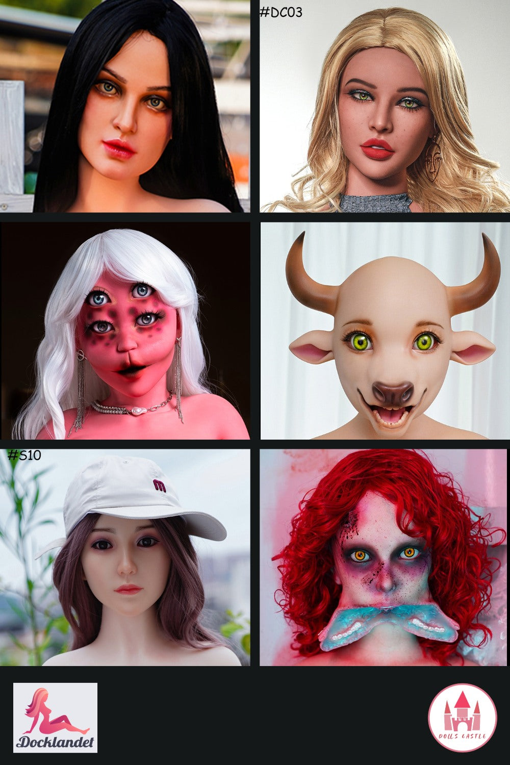 Ekstra hoved (Dolls Castle Original silikone)