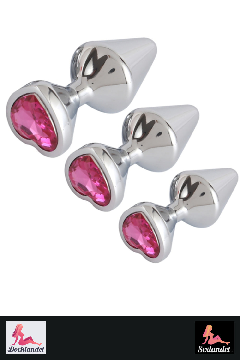 Buttplug i aluminium - Sæt med 3 størrelser