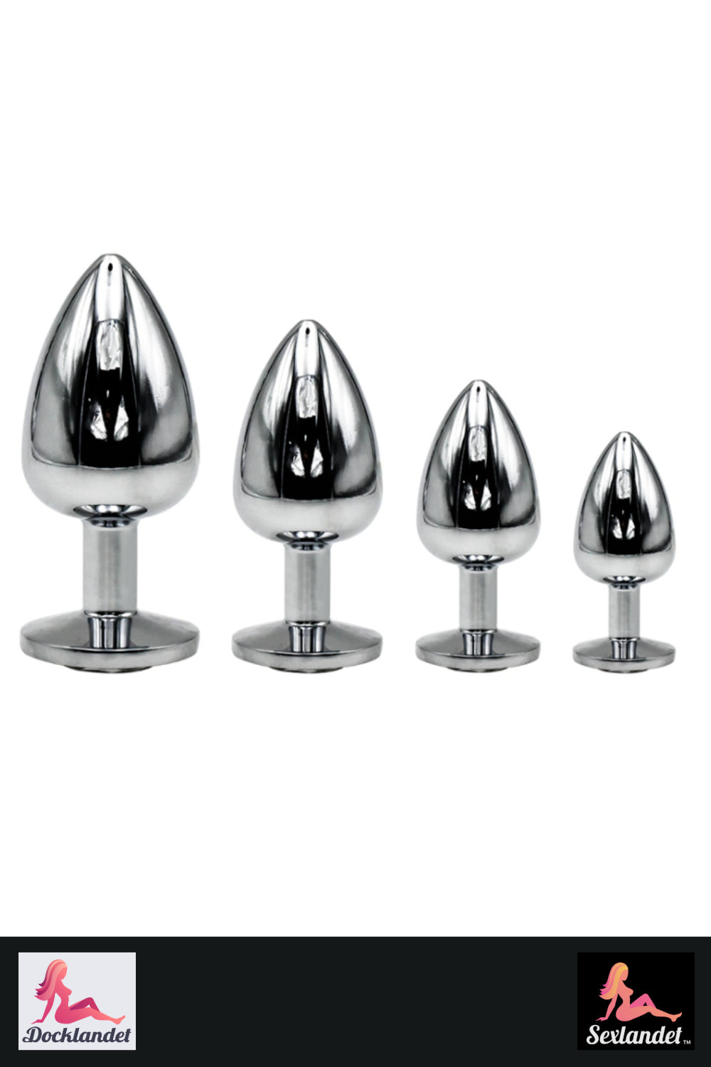 Buttplug i aluminium - Sæt med 4 størrelser