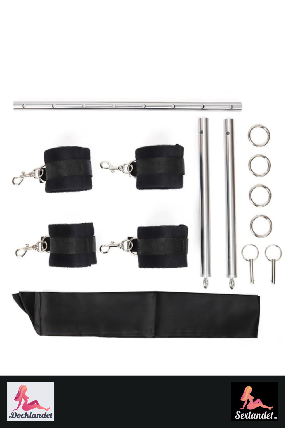 BDSM Sex Set med håndjern, fodcuffs & metalramme - justerbart bondage kit til par