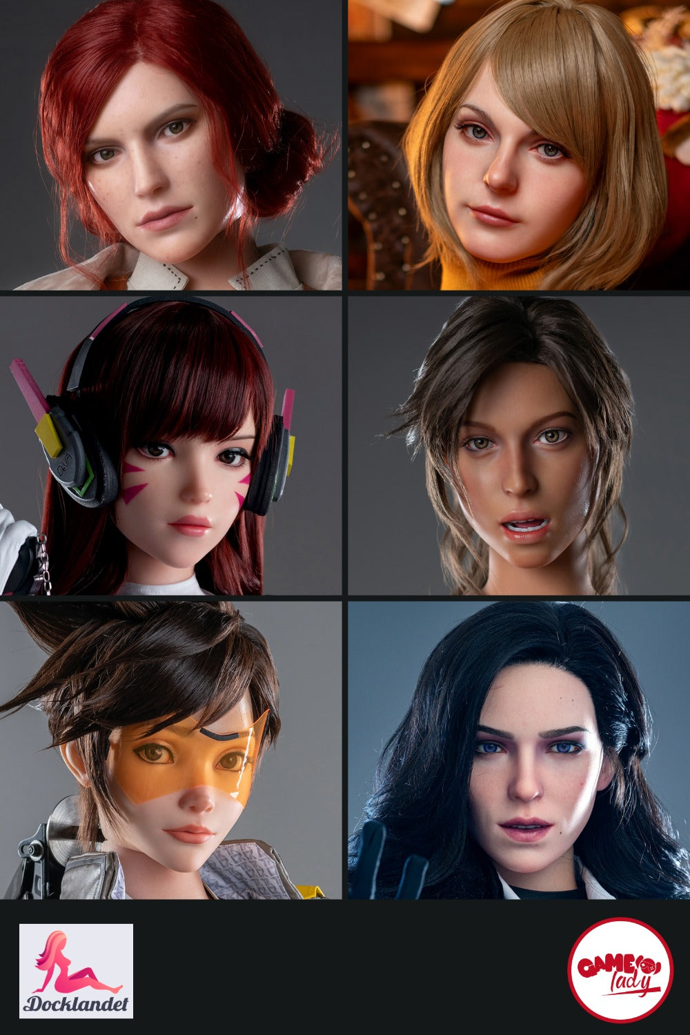 Ekstra hoved (Game Lady Doll silikone Original)