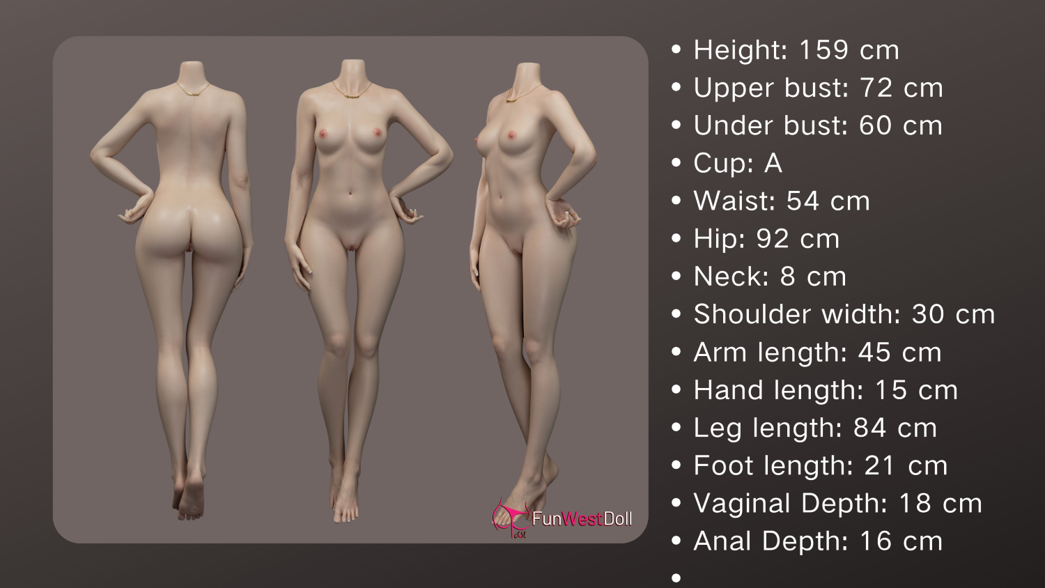Amy sexdukke (FunWest Doll 159 cm A-cup #041S silikone)