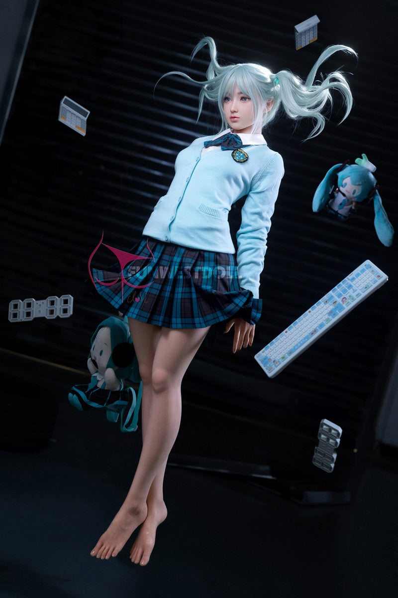 Hatsune Miko sexdukke (FunWest Doll 159 cm a-cup #041S silikone)