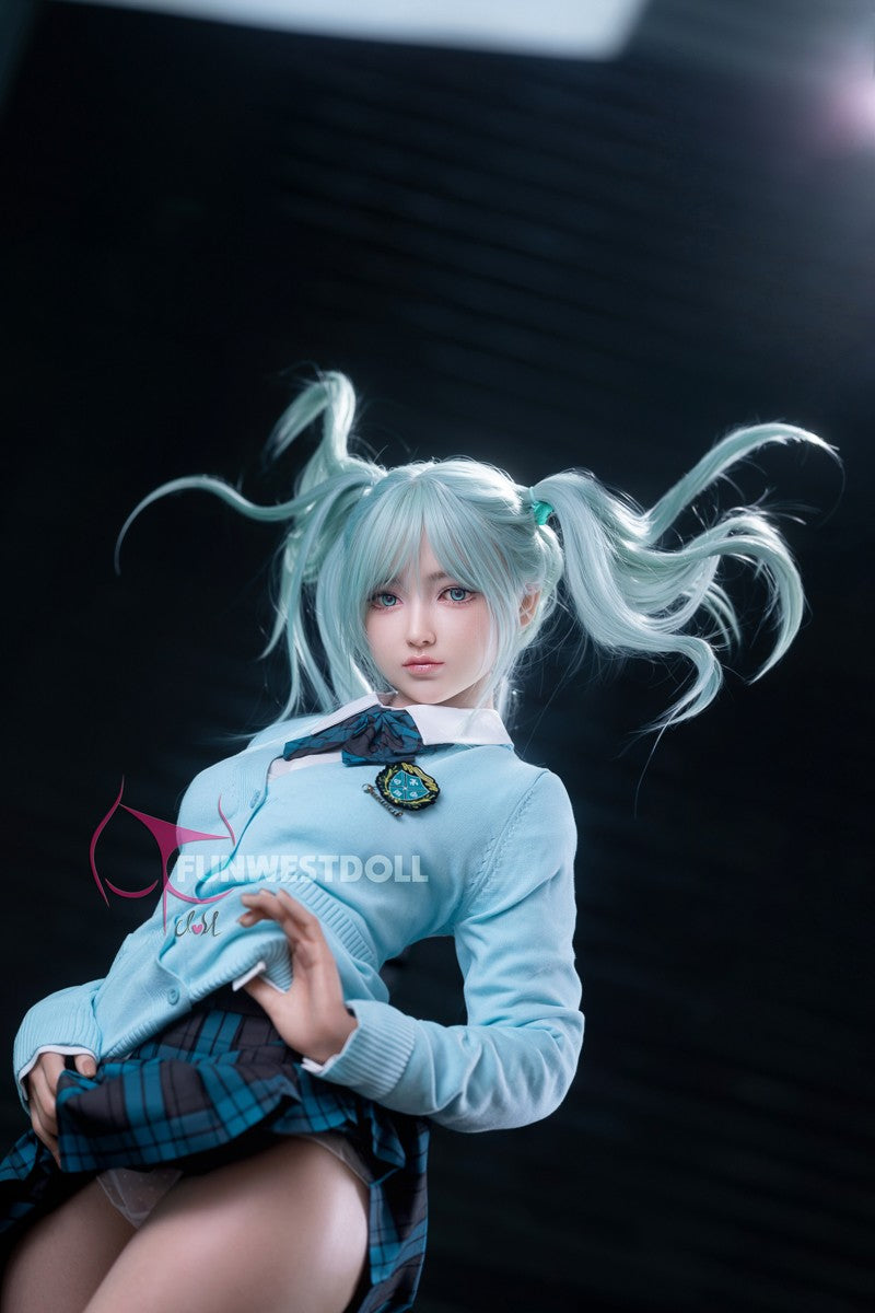 Hatsune Miko sexdukke (FunWest Doll 159 cm a-cup #041S silikone)