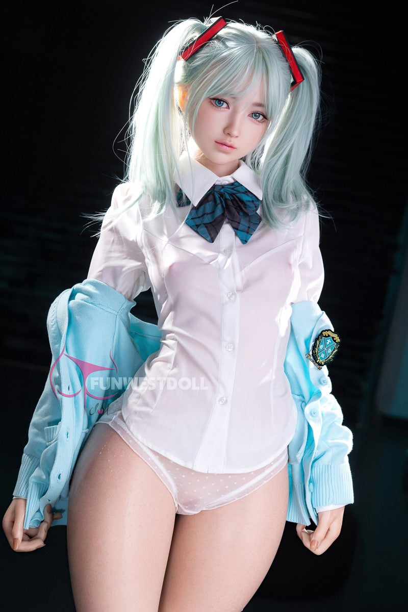Hatsune Miko sexdukke (FunWest Doll 159 cm a-cup #041S silikone)