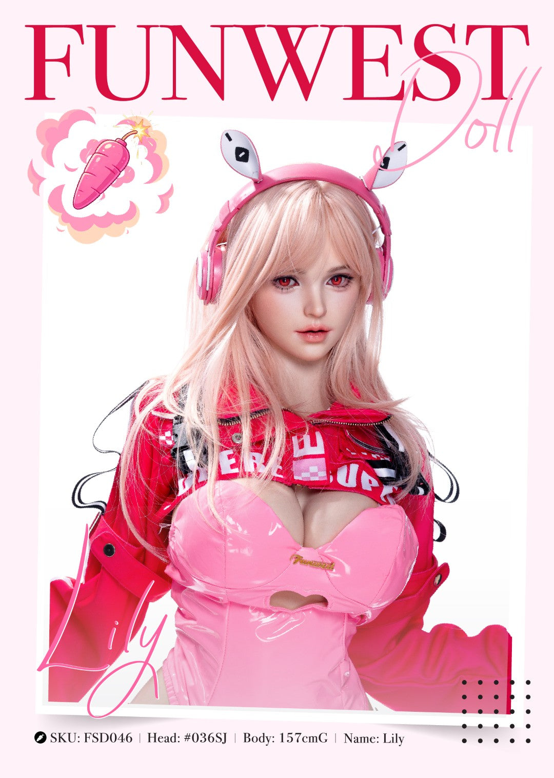Lily sexdukke (FunWest Doll 157 cm G-cup #036SJ RST silikone)