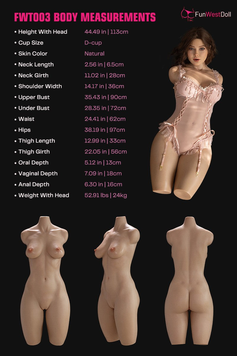Rose Torso sexdukke (FunWest Doll 113 cm D-cup #043SJ silikone)