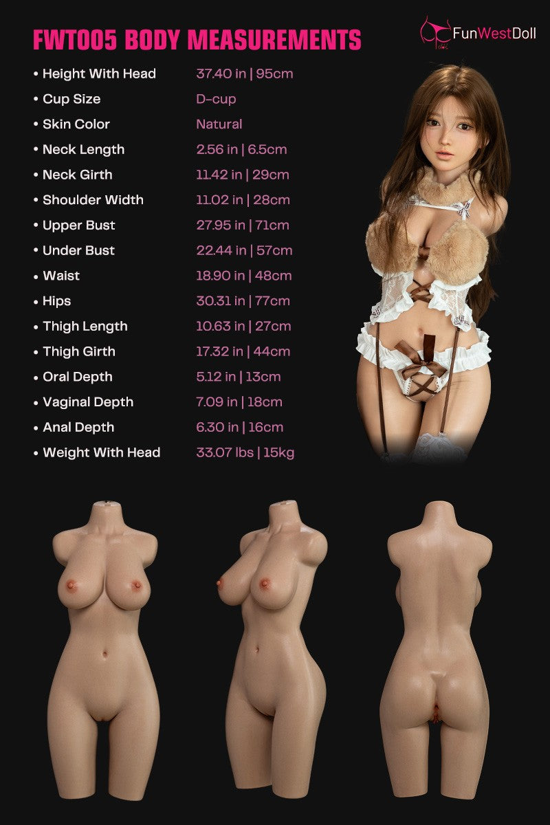 Amy Torso sexdukke (FunWest Doll 95 cm D-cup #041SJ silikone)