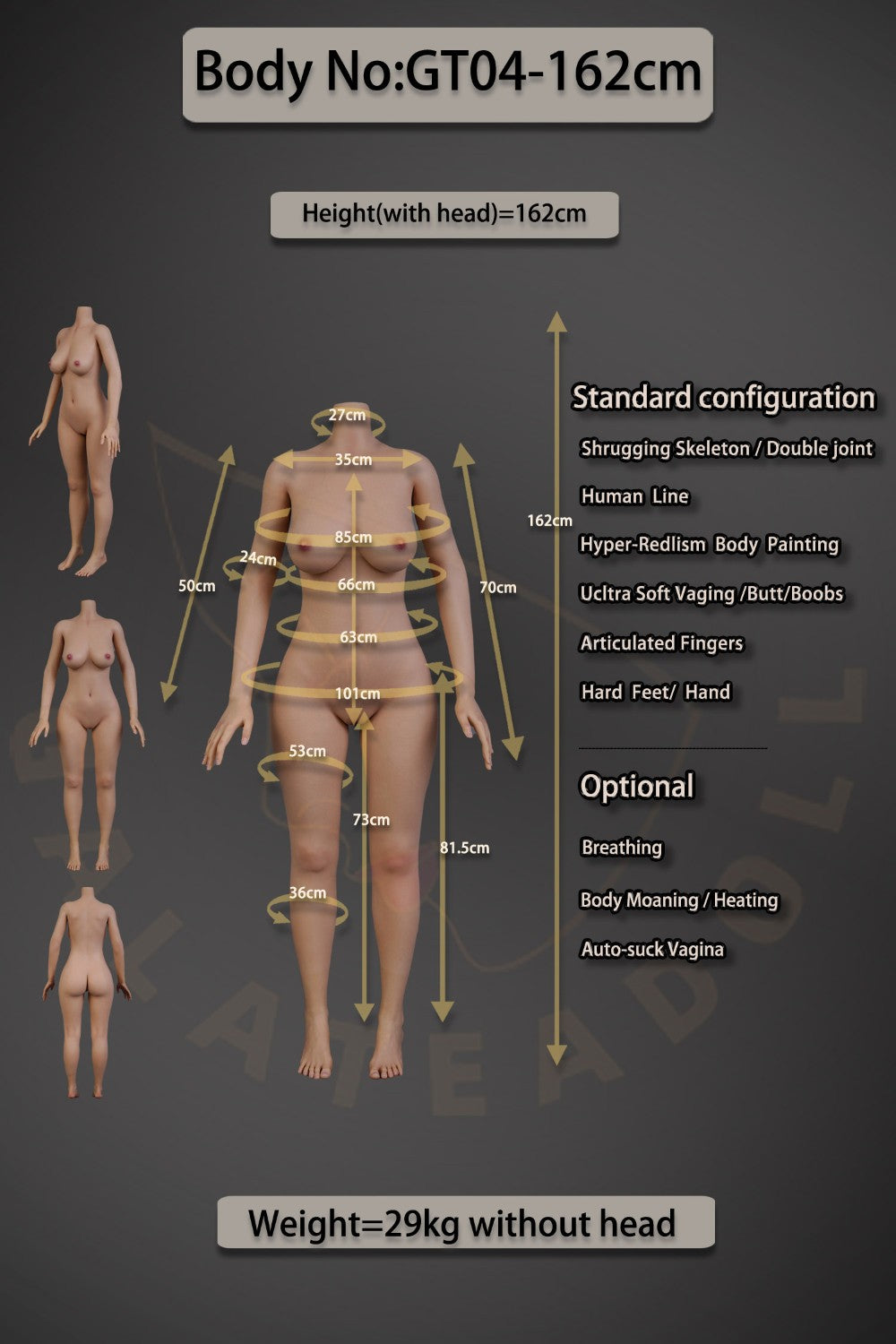 Monica sexdukke (Galatea Doll 162 cm C-cup #051 silikone)