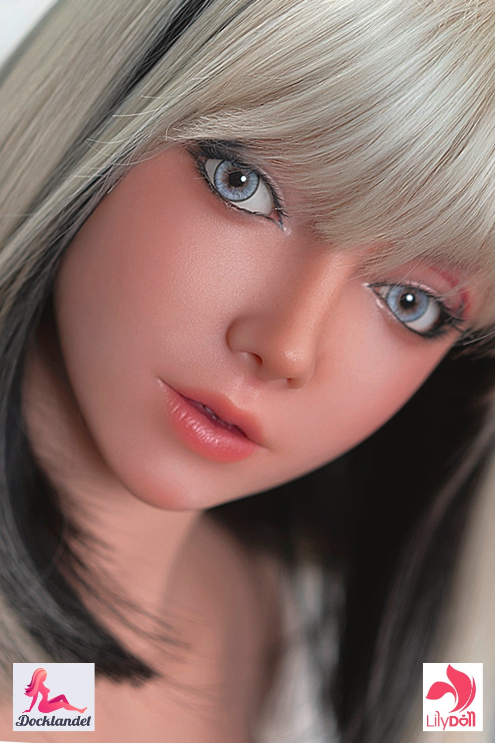 Elara LilyDoll sex docka – närbild på silikon ansikte med realistiska drag.