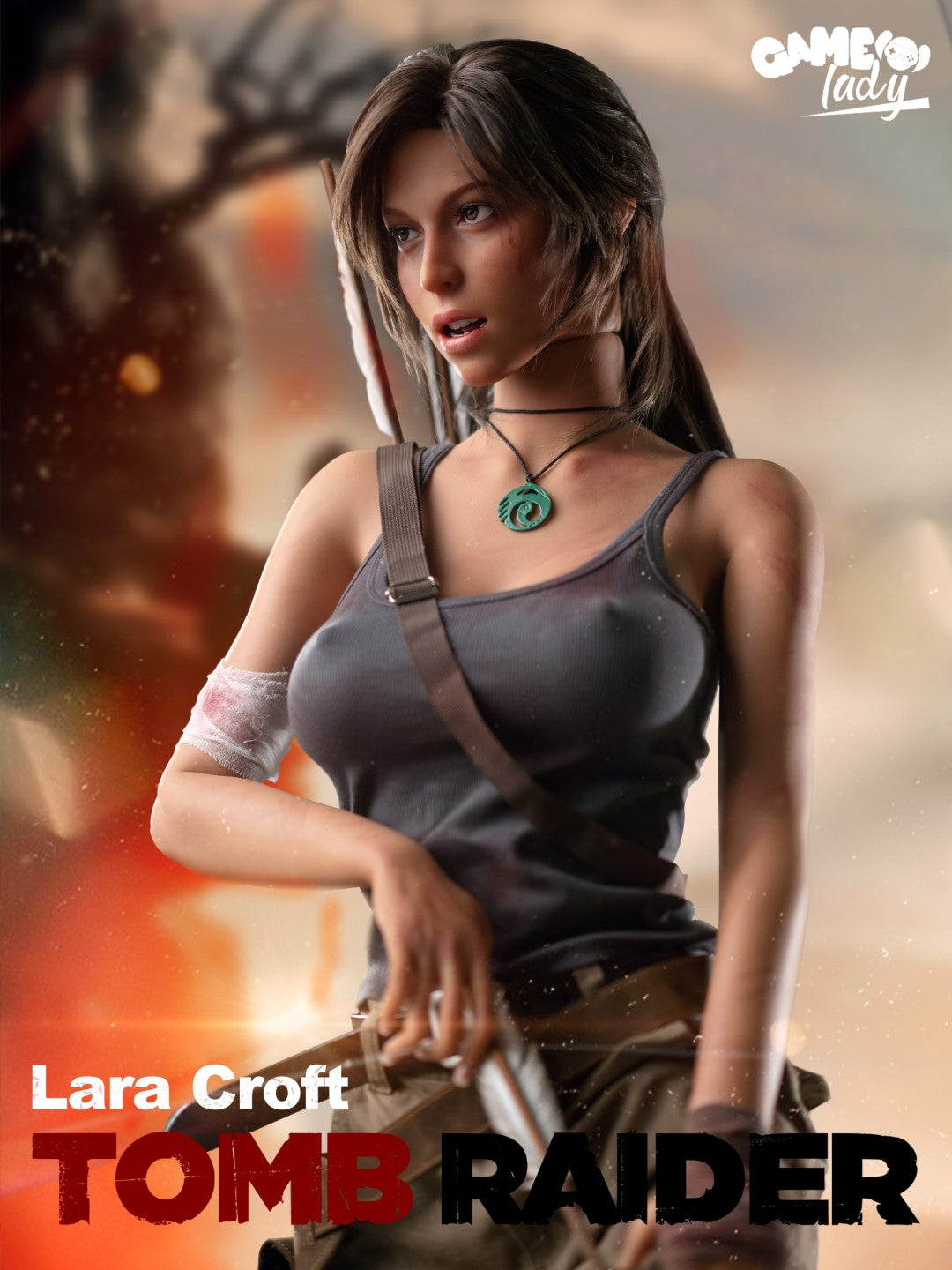 Lara Croft sexdukke (Game Lady 166 cm e-cup Nr. 20 silikone)