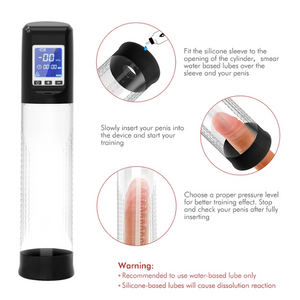 Penispumpe med vakuum og vibrationer