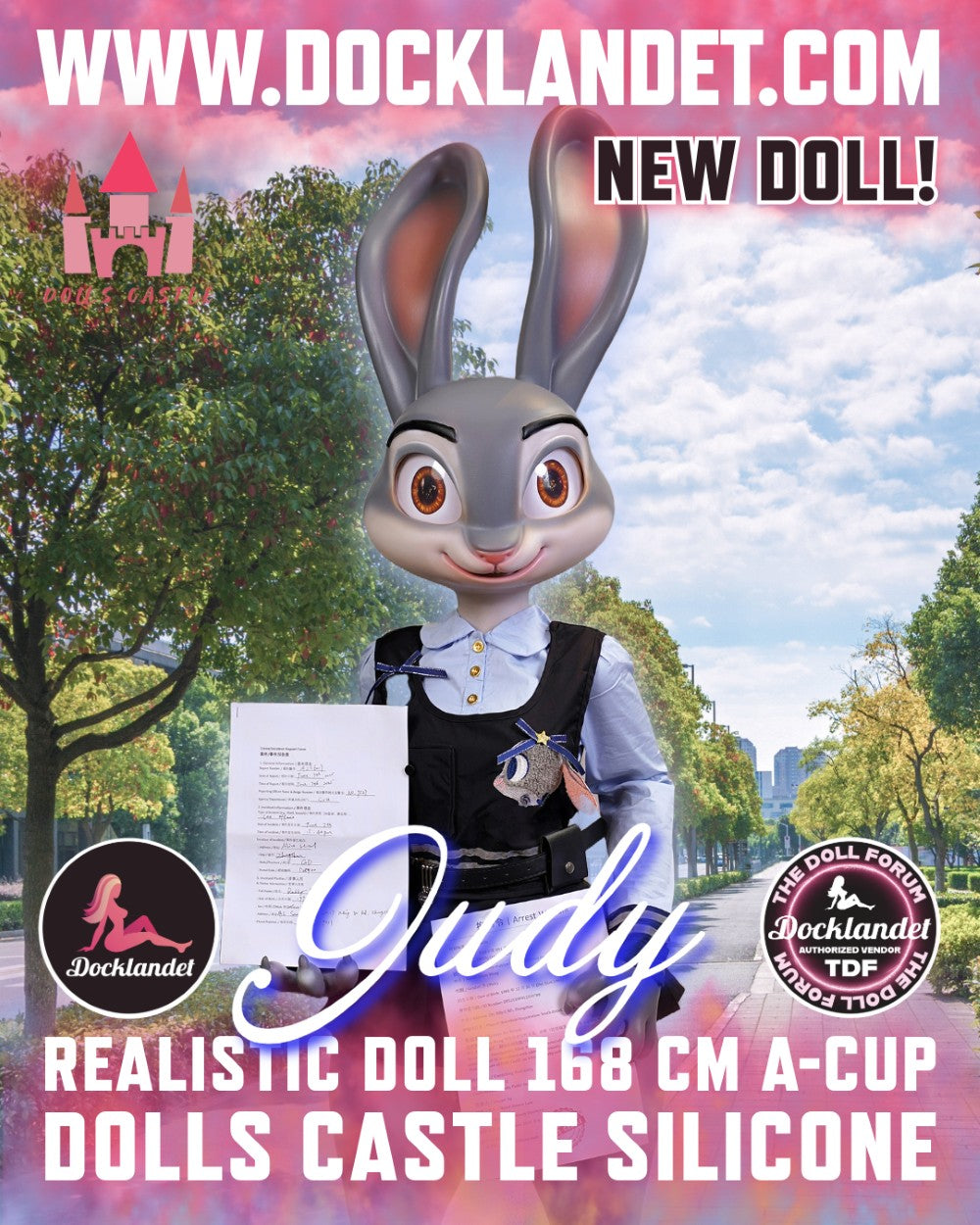 Kaninen Judy sexdukke (Dolls Castle 168 cm A-cup silikone)