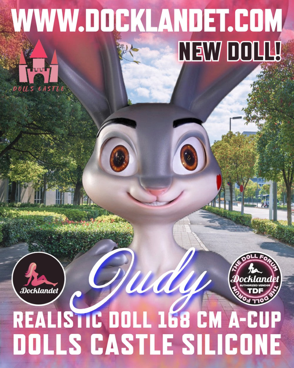 Judy the Rabbit sexdukke (Dolls Castle 168 cm a-cup silikone)