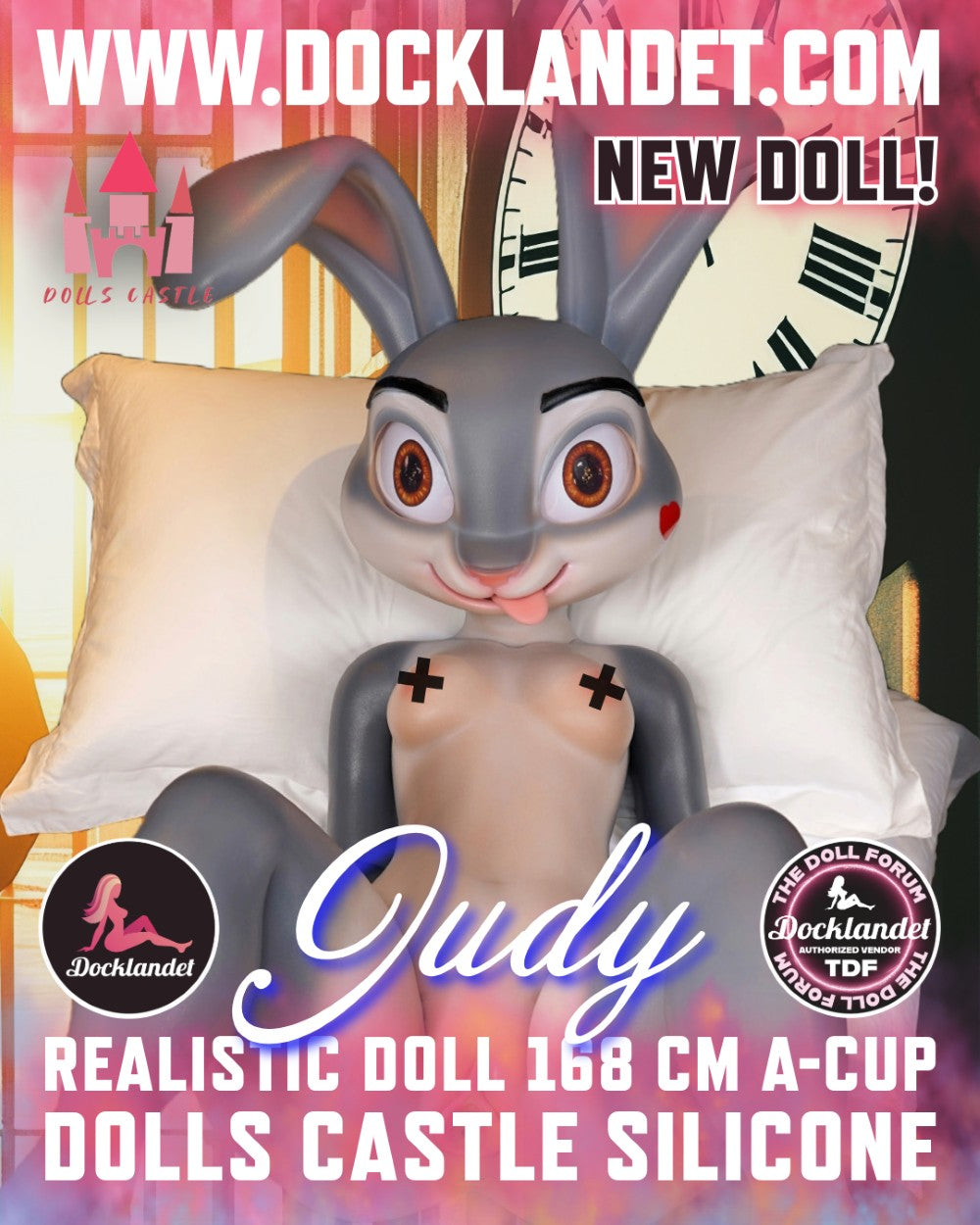Kaninen Judy sexdukke (Dolls Castle 168 cm A-cup silikone)
